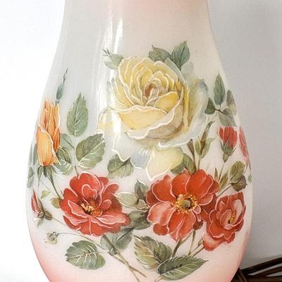 Set of 2 Beautiful Pink and Blue Hurricane Lamps