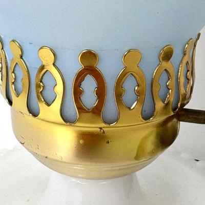 Set of 2 Beautiful Pink and Blue Hurricane Lamps