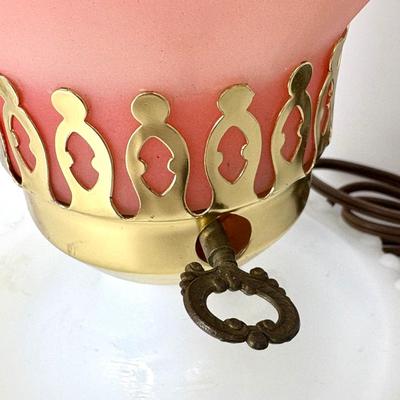 Set of 2 Beautiful Pink and Blue Hurricane Lamps