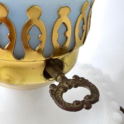 Set of 2 Beautiful Pink and Blue Hurricane Lamps