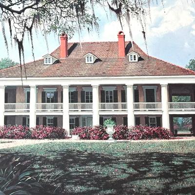 Set of 2 Framed South Louisiana Plantation Portrait Prints by NOLA Artist James Kendrick III
