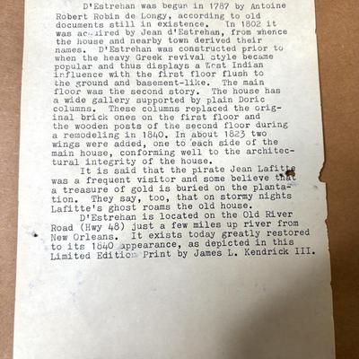 Set of 2 Framed South Louisiana Plantation Portrait Prints by NOLA Artist James Kendrick III