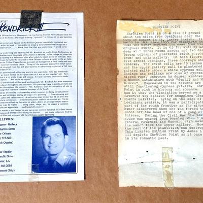 Set of 2 Framed South Louisiana Plantation Portrait Prints by NOLA Artist James Kendrick III