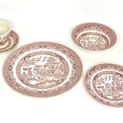 Royal Wessex Collection Willow Rose Red Service for 7
