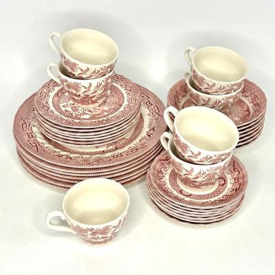 Royal Wessex Collection Willow Rose Red Service for 7