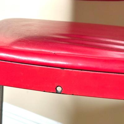 Vintage COSCO High Chair w Vinyl Padded Seat in Red & Chrome