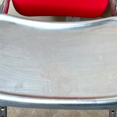 Vintage COSCO High Chair w Vinyl Padded Seat in Red & Chrome