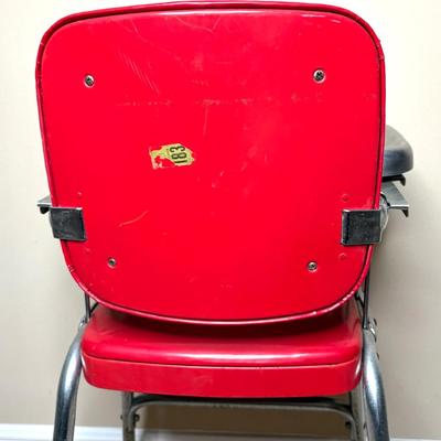 Vintage COSCO High Chair w Vinyl Padded Seat in Red & Chrome