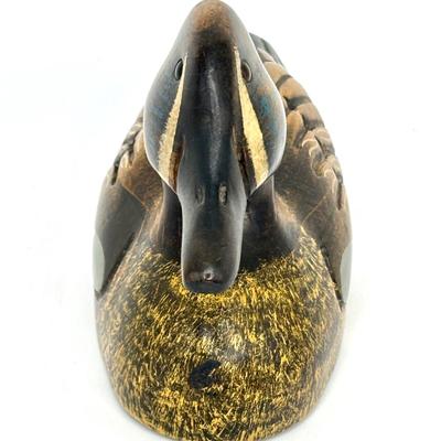 Vintage Leo Koppy Carved Wooden Duck