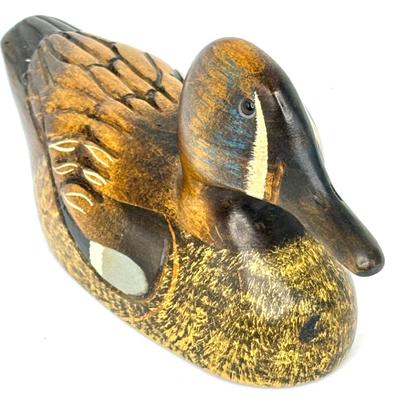 Vintage Leo Koppy Carved Wooden Duck