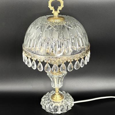 Vintage Michelotti Crystal Glass Prism Boudoir Parlor Lamp - Made in Holland