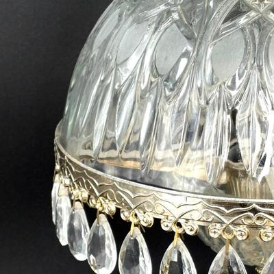 Vintage Michelotti Crystal Glass Prism Boudoir Parlor Lamp - Made in Holland