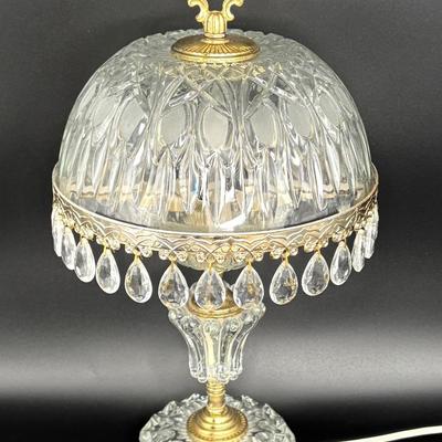 Vintage Michelotti Crystal Glass Prism Boudoir Parlor Lamp - Made in Holland