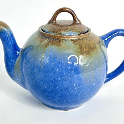 Blue Clay Artisan Teapot with Sugar and Creamer