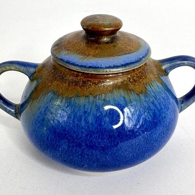 Blue Clay Artisan Teapot with Sugar and Creamer