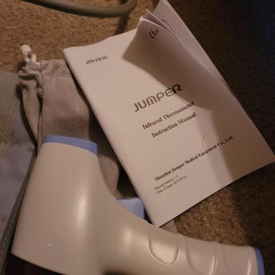 Working infrared thermometer and blood pressure cuff