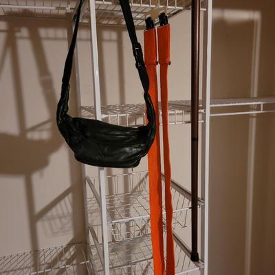 Walking stick, suspenders and fanny pack