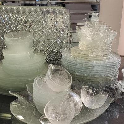 Large Lot Clear Glass Dishes and more