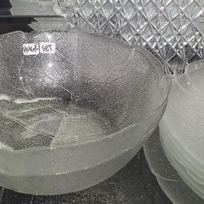 Large Lot Clear Glass Dishes and more