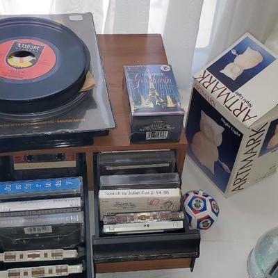 Collectibles table Lot, Records, and misc