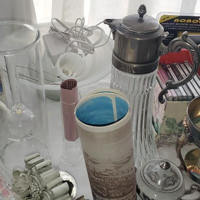 Collectibles table Lot, Records, and misc