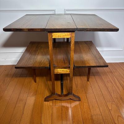 LOT 217: Vintage Two Tier Drop Leaf Table