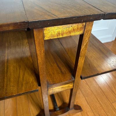 LOT 217: Vintage Two Tier Drop Leaf Table