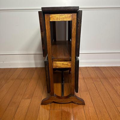 LOT 217: Vintage Two Tier Drop Leaf Table