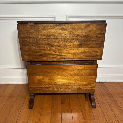 LOT 217: Vintage Two Tier Drop Leaf Table