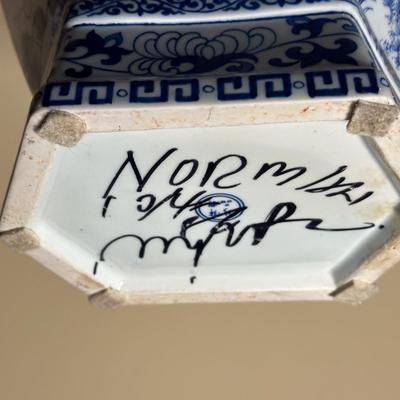 LOT 218: Vintage 3 Drawer Dresser w/ Vase & Faux Flowers