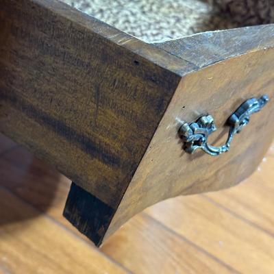 LOT 218: Vintage 3 Drawer Dresser w/ Vase & Faux Flowers