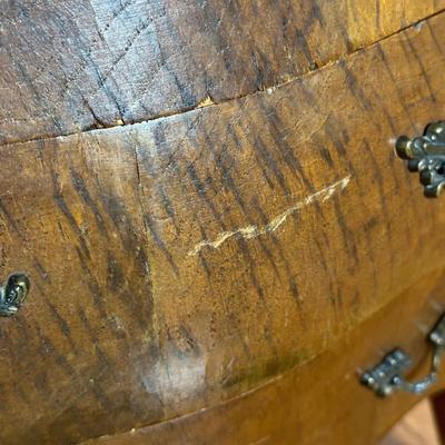 LOT 218: Vintage 3 Drawer Dresser w/ Vase & Faux Flowers
