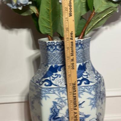 LOT 218: Vintage 3 Drawer Dresser w/ Vase & Faux Flowers