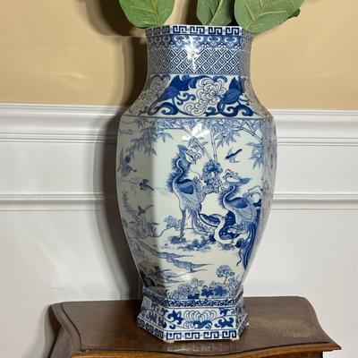 LOT 218: Vintage 3 Drawer Dresser w/ Vase & Faux Flowers