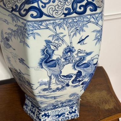 LOT 218: Vintage 3 Drawer Dresser w/ Vase & Faux Flowers