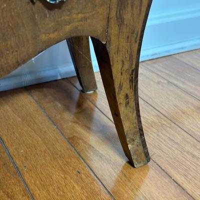 LOT 218: Vintage 3 Drawer Dresser w/ Vase & Faux Flowers