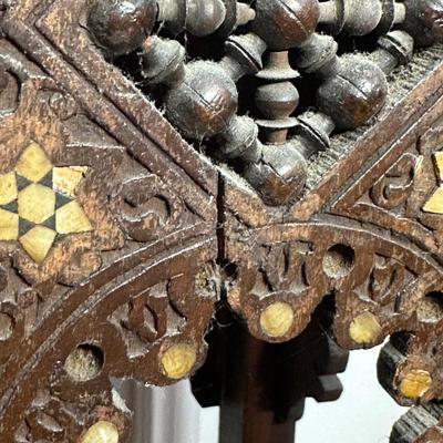 LOT Vintage Wooden Inlaid Pedestal