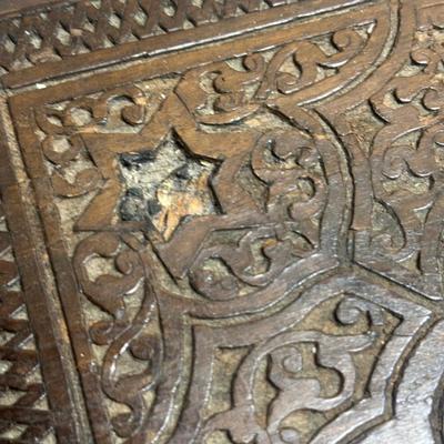 LOT Vintage Wooden Inlaid Pedestal