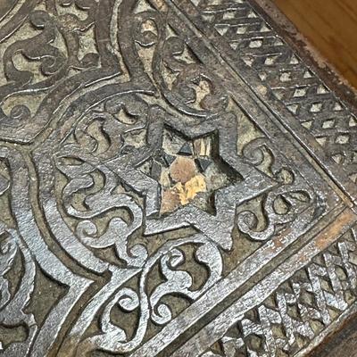 LOT Vintage Wooden Inlaid Pedestal