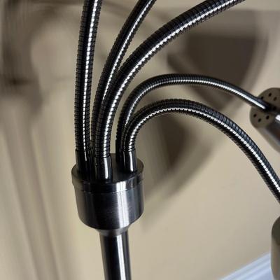 LOT 221: Floor Lamp w/ 5 Adjustable Heads & Side Table