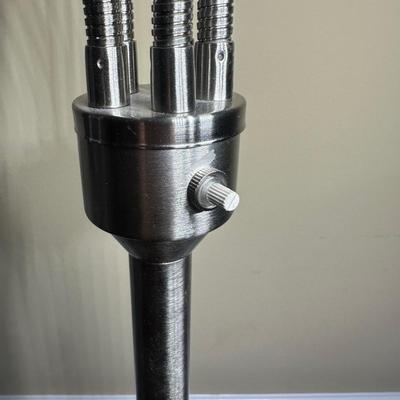 LOT 221: Floor Lamp w/ 5 Adjustable Heads & Side Table