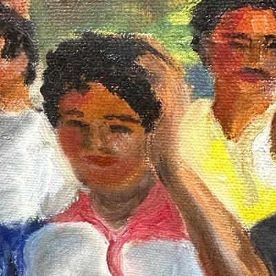 LOT 223: Framed Painting w/ Floral Easel