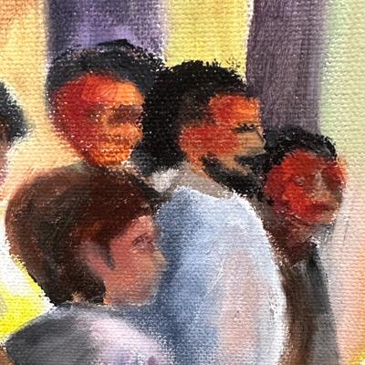 LOT 223: Framed Painting w/ Floral Easel