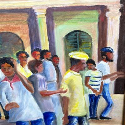 LOT 223: Framed Painting w/ Floral Easel