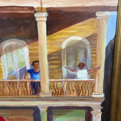 LOT 223: Framed Painting w/ Floral Easel