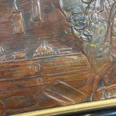LOT 225: Vintage Embossed Copper Art