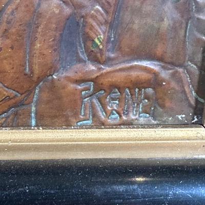 LOT 225: Vintage Embossed Copper Art