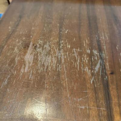 LOT 227: MCM Jasper Furniture Wooden Desk w/ Office Supplies