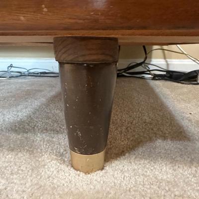 LOT 227: MCM Jasper Furniture Wooden Desk w/ Office Supplies