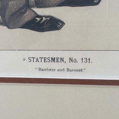 LOT 231: Set Of 3 Vintage Framed Vanity Fair Prints